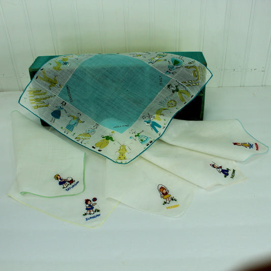 Collection 6 Children's Handkerchiefs International & Days of Week