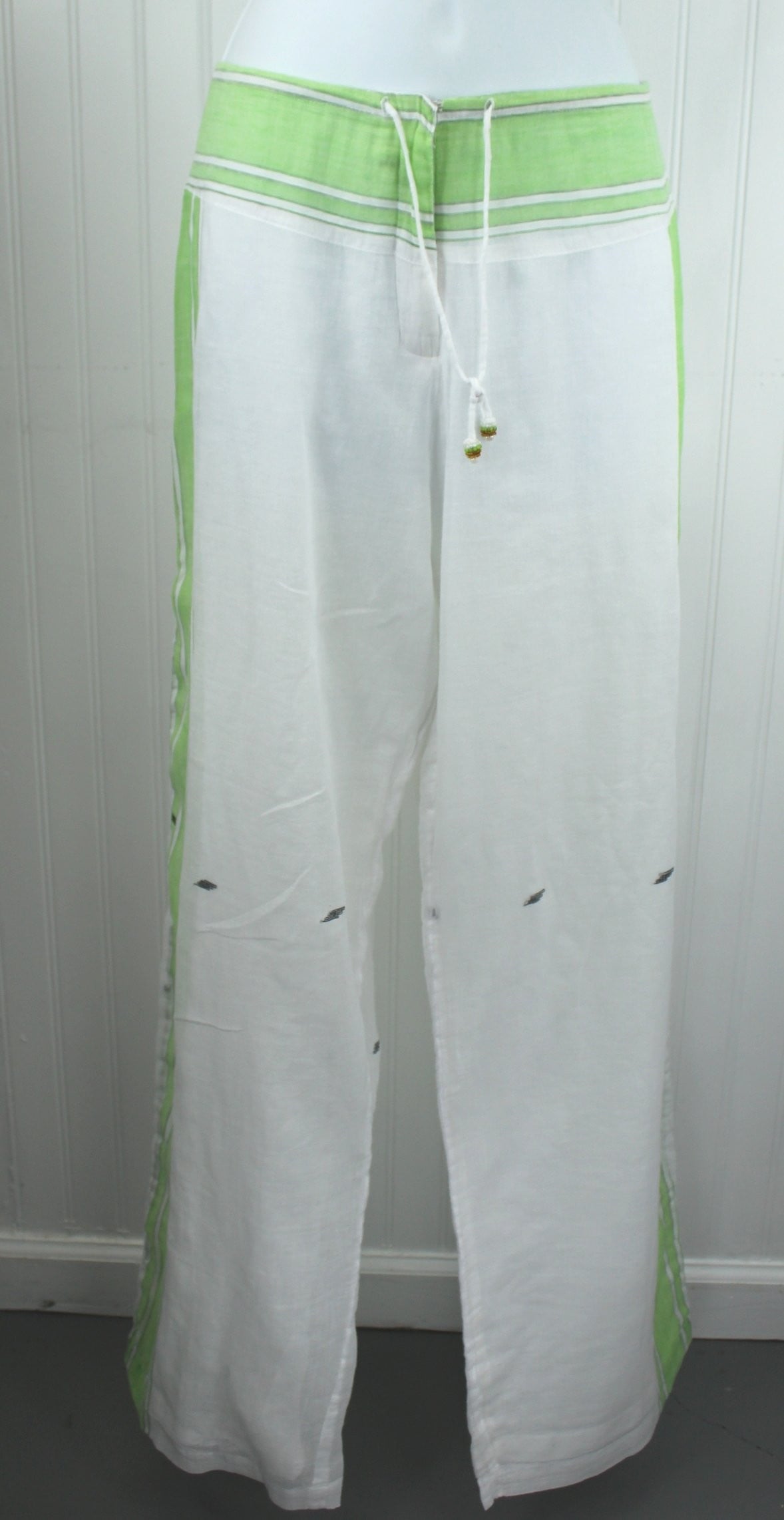 Paul Ropp Drawstring Pants Fully Lined Sheer 100% Light Cotton Size 14