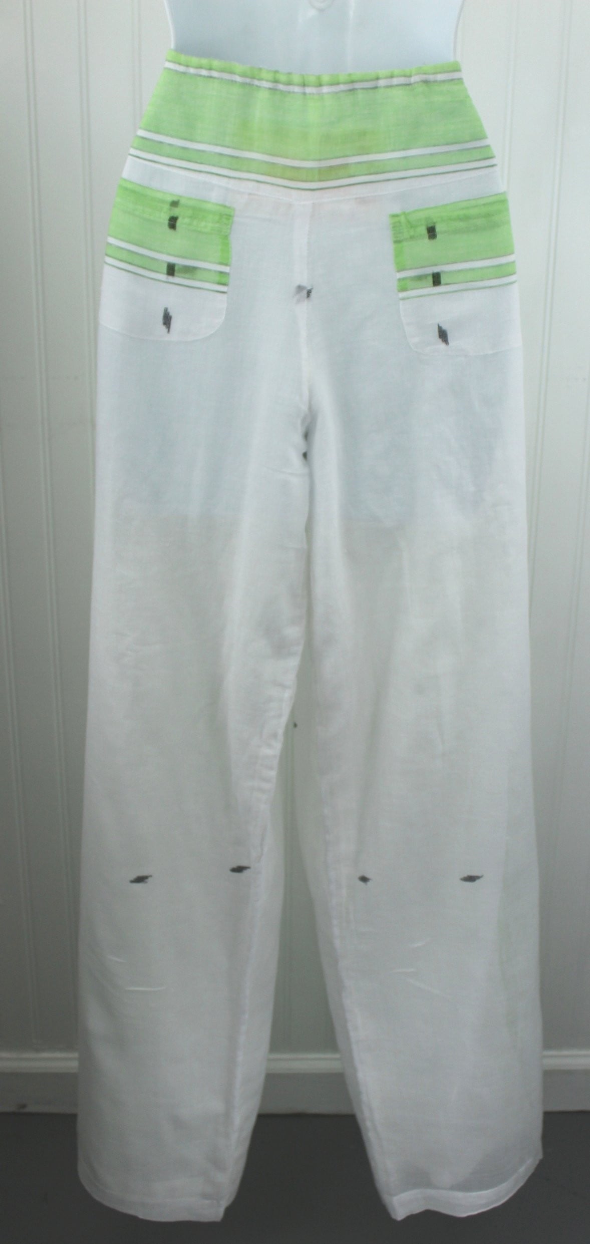 Paul Ropp Drawstring Pants Fully Lined Sheer 100% Light Cotton Size 14 great design comfy pants