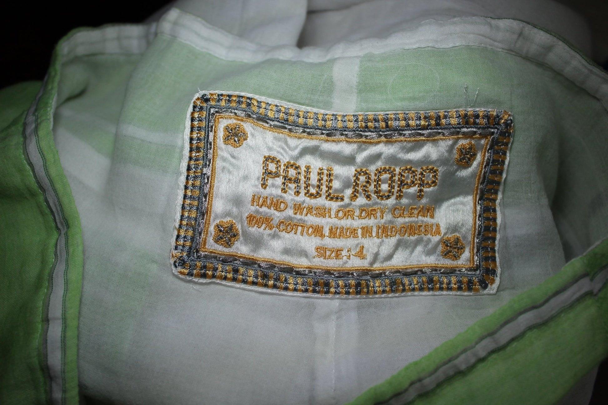 Paul Ropp Drawstring Pants Fully Lined Sheer 100% Light Cotton Size 14 original tag