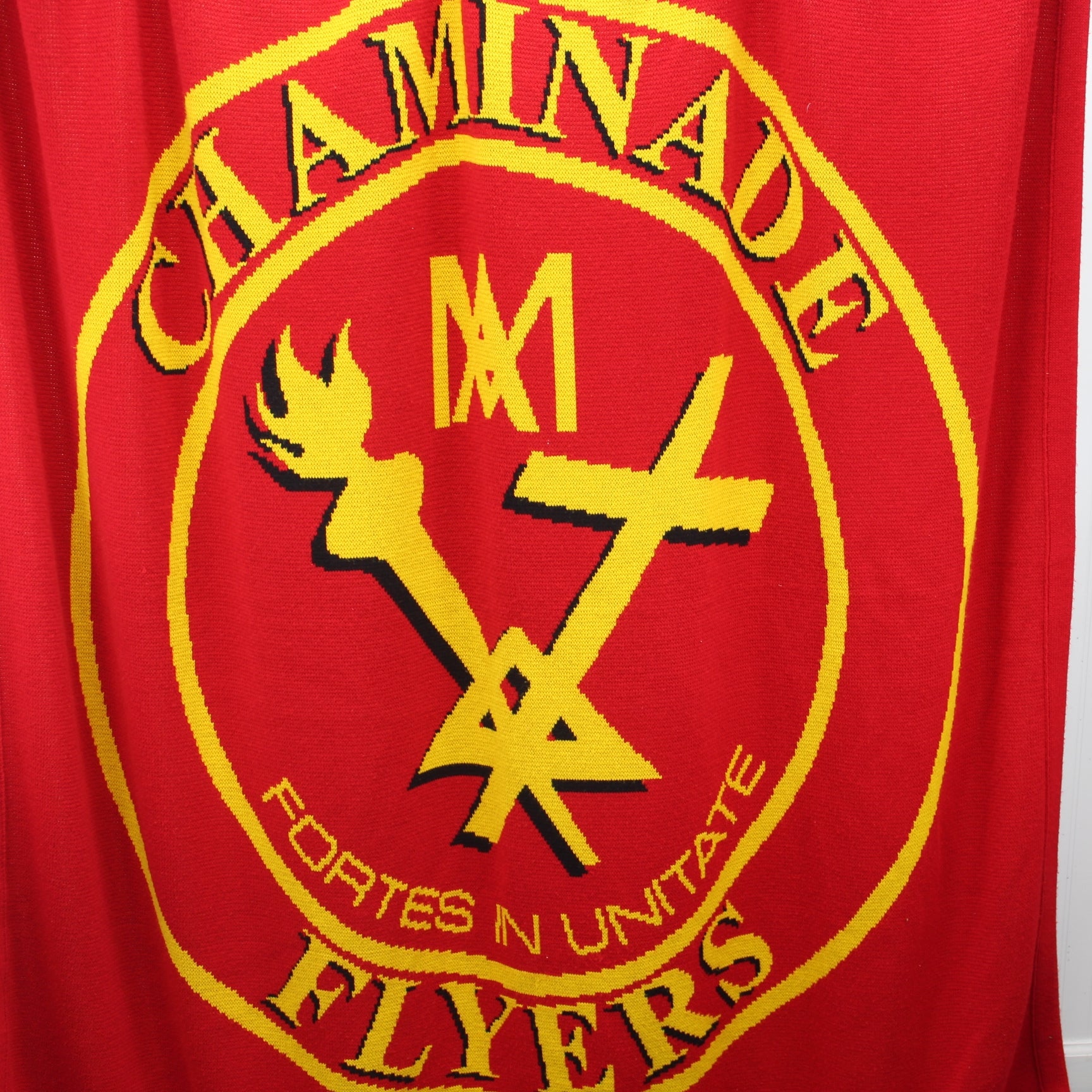Logo Knits Acrylic Throw Blanket Chaminade Flyers High School Mineola NY