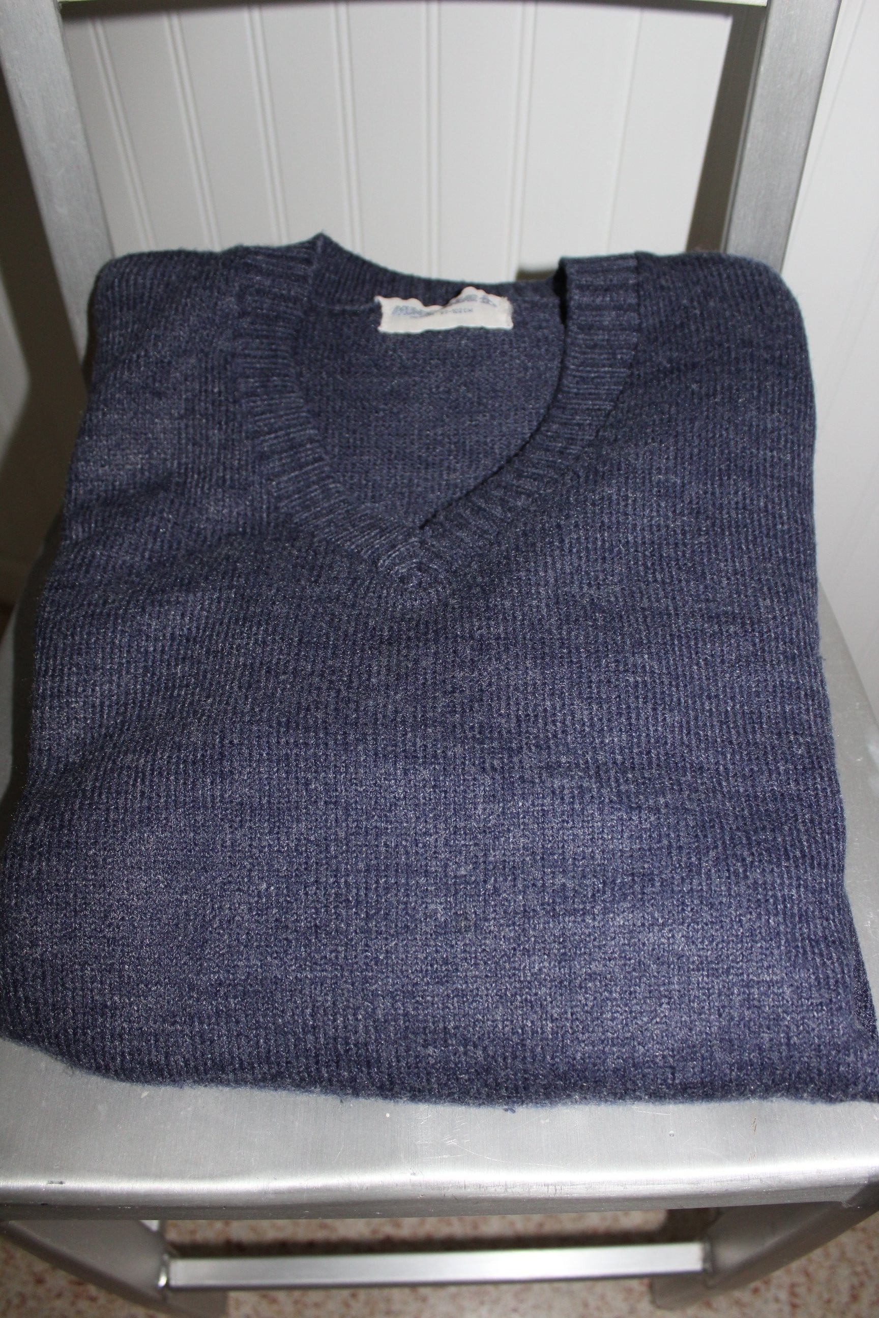 Munsingwear Sweater Medium Pullover Denim Blue Old Ribbon Label Vintage USA comfortable