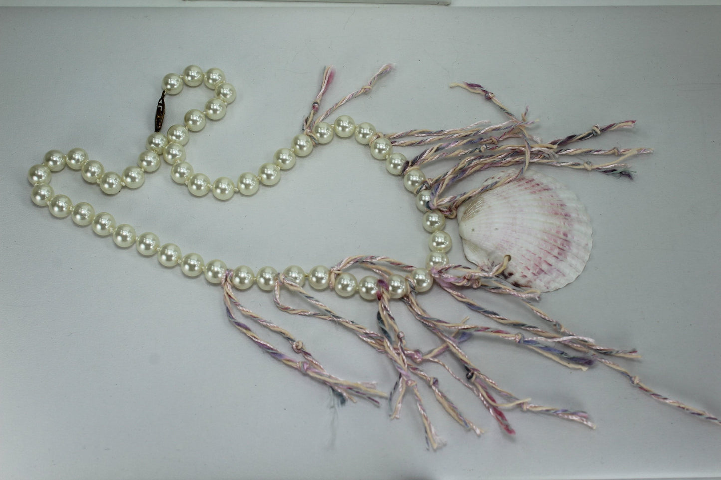 Patzi Design Shell Pearl Necklace - White Lavender Scallop - 17" - Olde Kitchen & Home