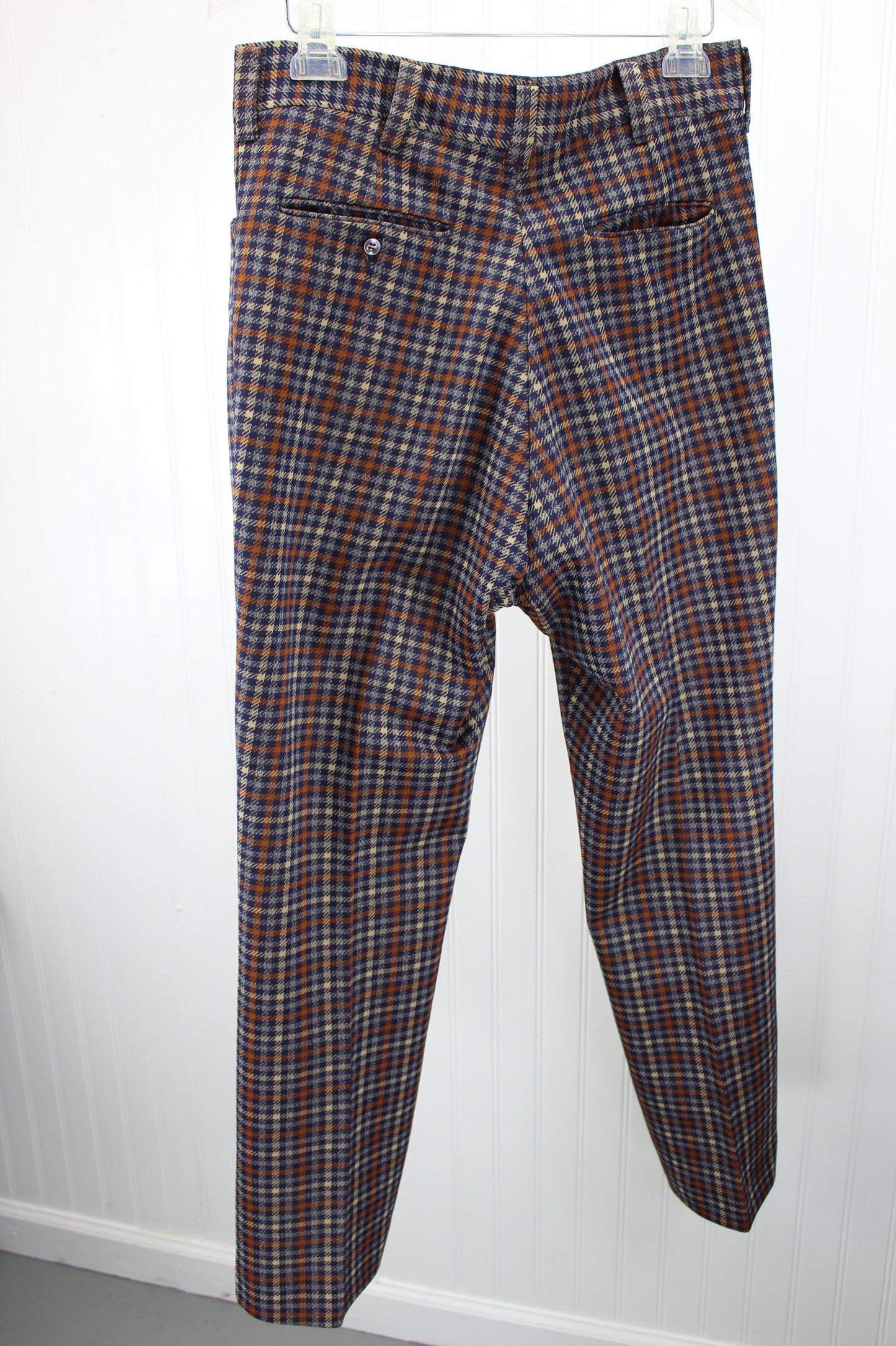 Puritan Men's Pants Trousers Vintage 1960s Blue Rust Houndstooth True Retro little wear good condition