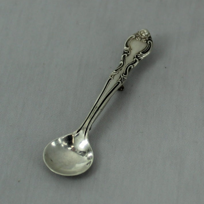 Sterling Silver Spoon Pin 1950s Mid Century Bride's Gift 2 1/2"