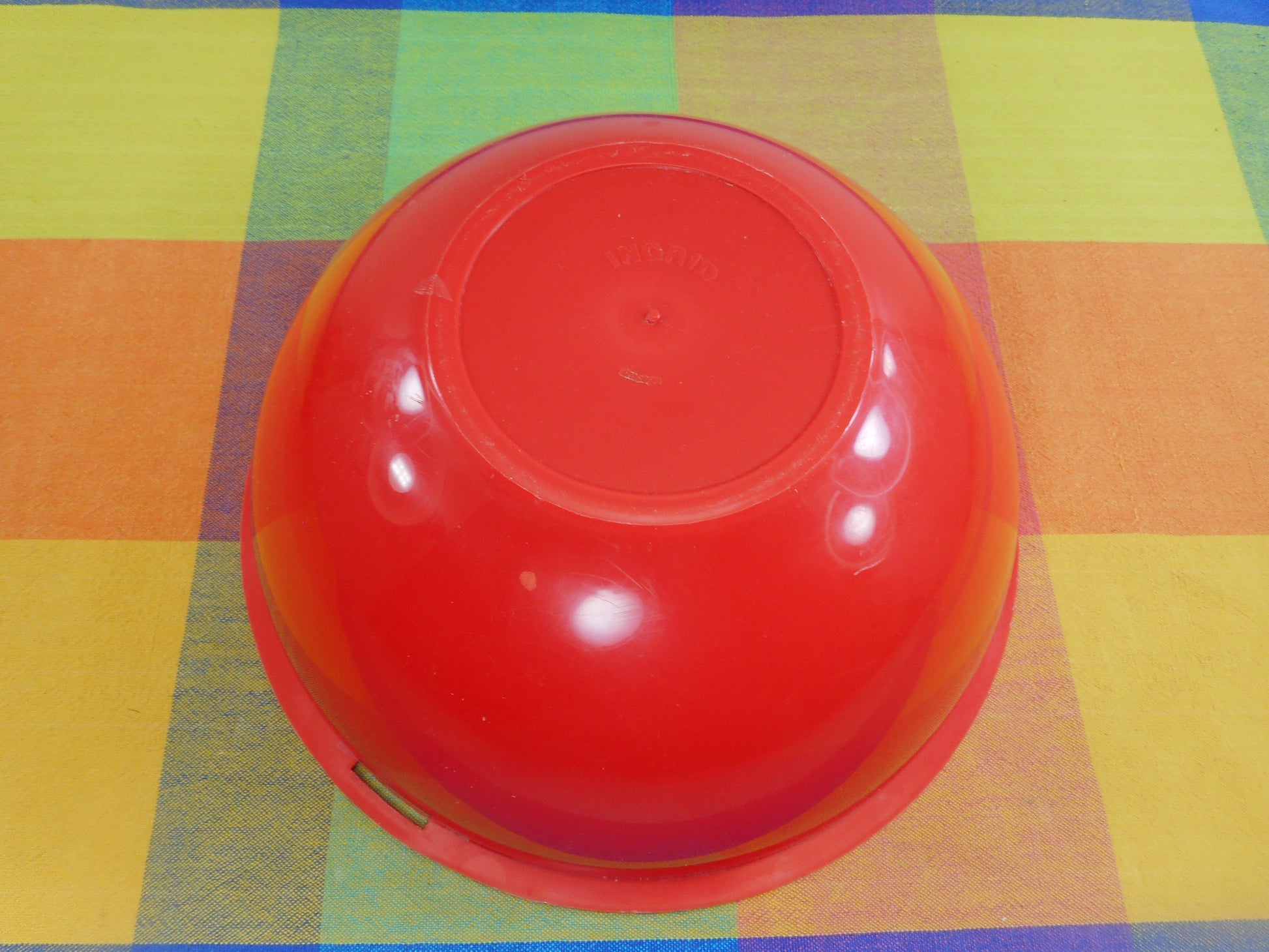Ingrid Chicago Mod Plastic Party Ball Picnic Camping Set Replacement Part - Shell Case Red Half Vintage Used
