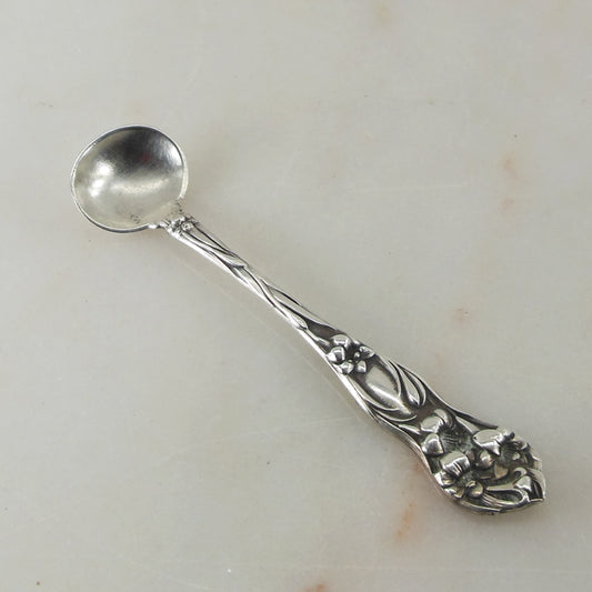 Watson Mechanics Sterling Co. Lily Salt Cellar Spoon