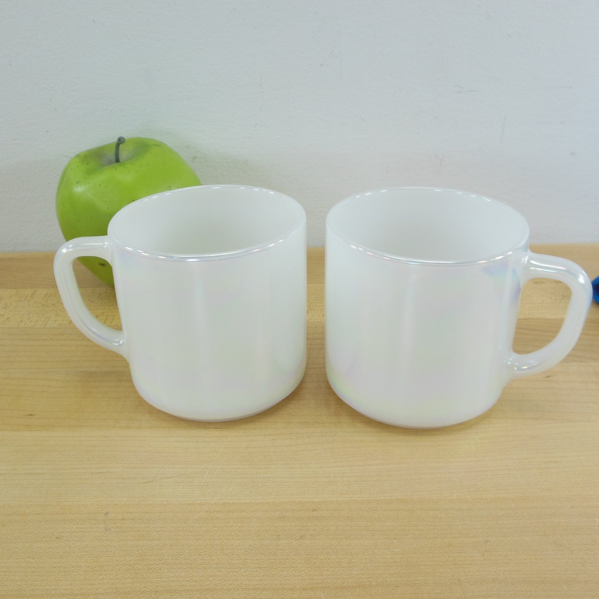 Federal Glass Pair Moonglow Pearl Iridescent Coffee Mug Cup