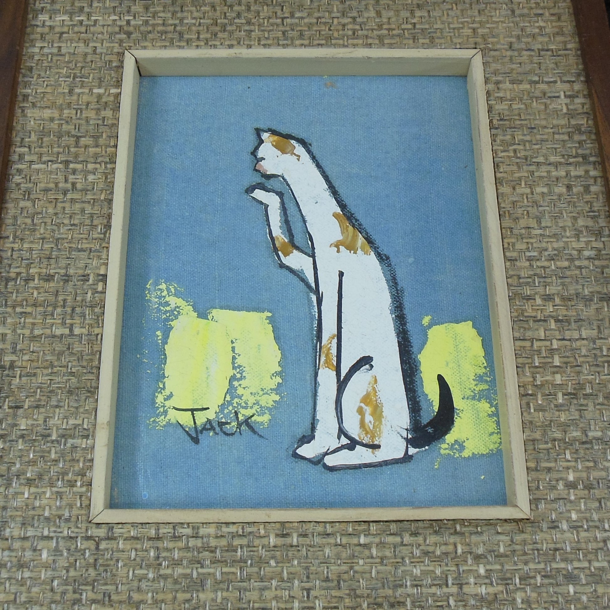 Jack Fang 1960's Whimsical Animal Paintings Goat Pig Cat Owls Chinese