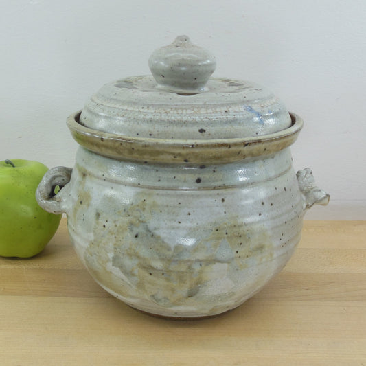 Fritz? Signed Stoneware Pottery Lidded Jar Pot