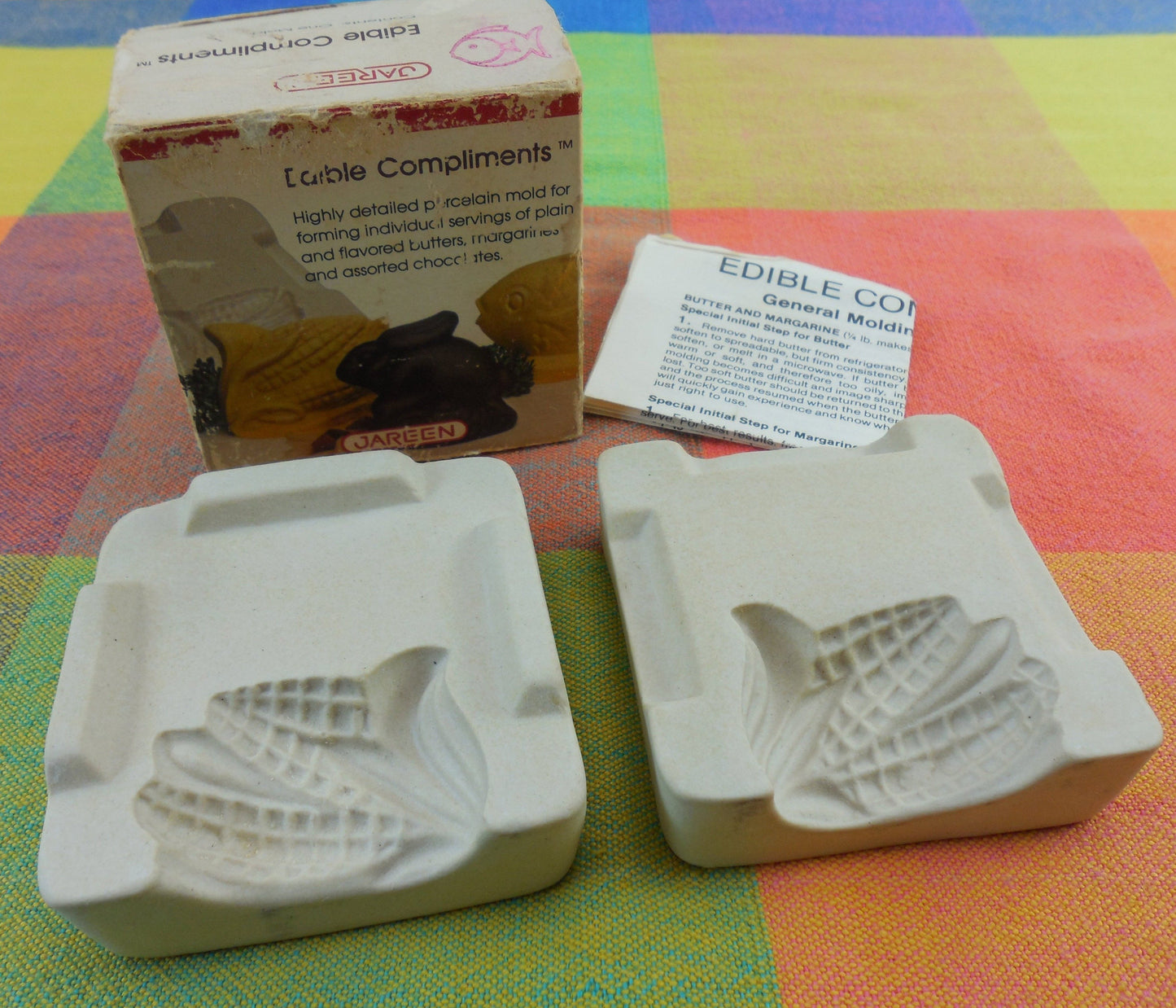 Jareen Edible Compliments Boxed Porcelain Mold Butter Chocolate - Corn Cob - Vintage 1980