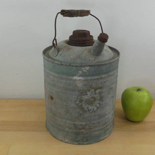 J&L Ware Galvanized Gas Oil Kerosene Fuel Can - Primitive Décor