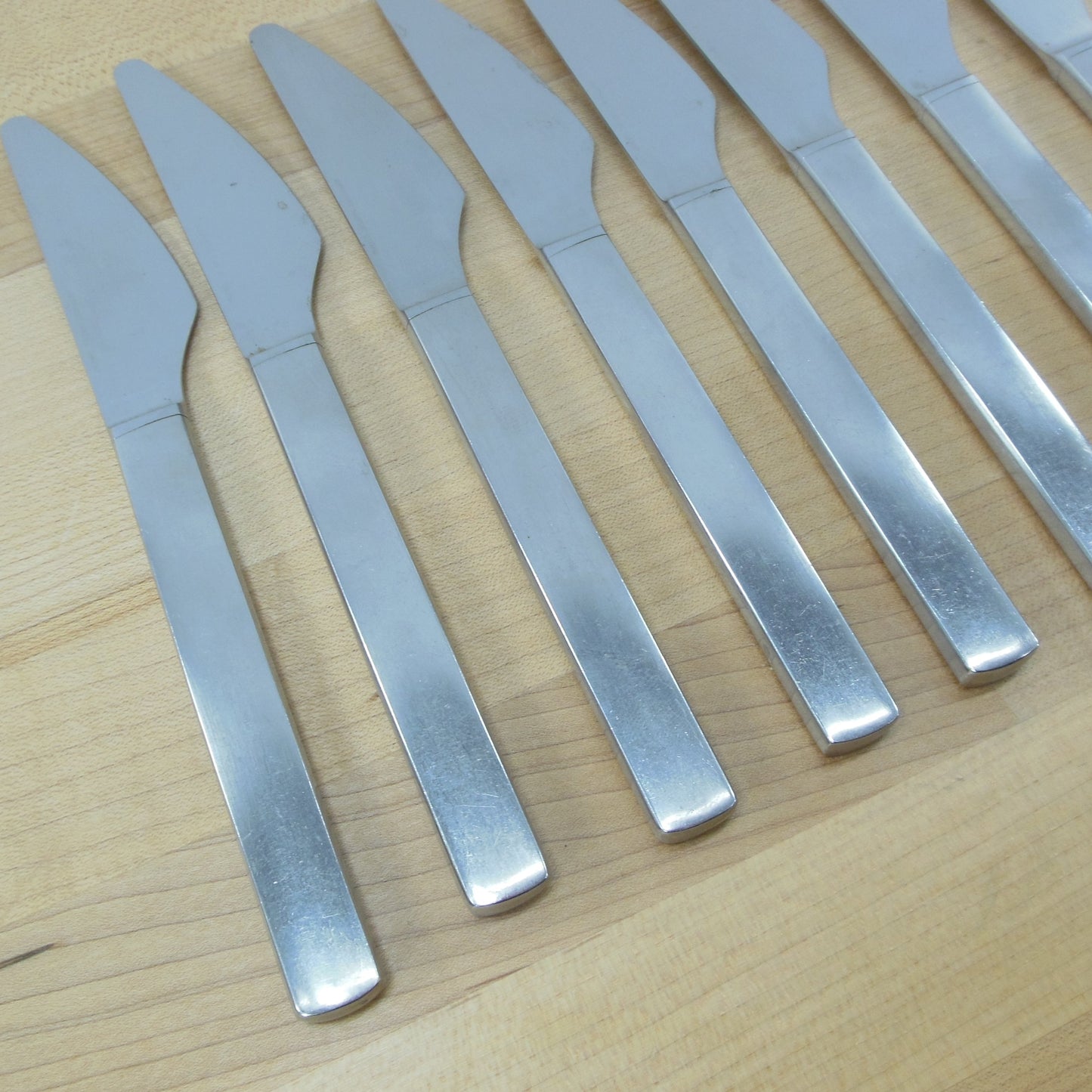 George Jensen Denmark Stainless New York Flatware - 8 Dinner Knives Used