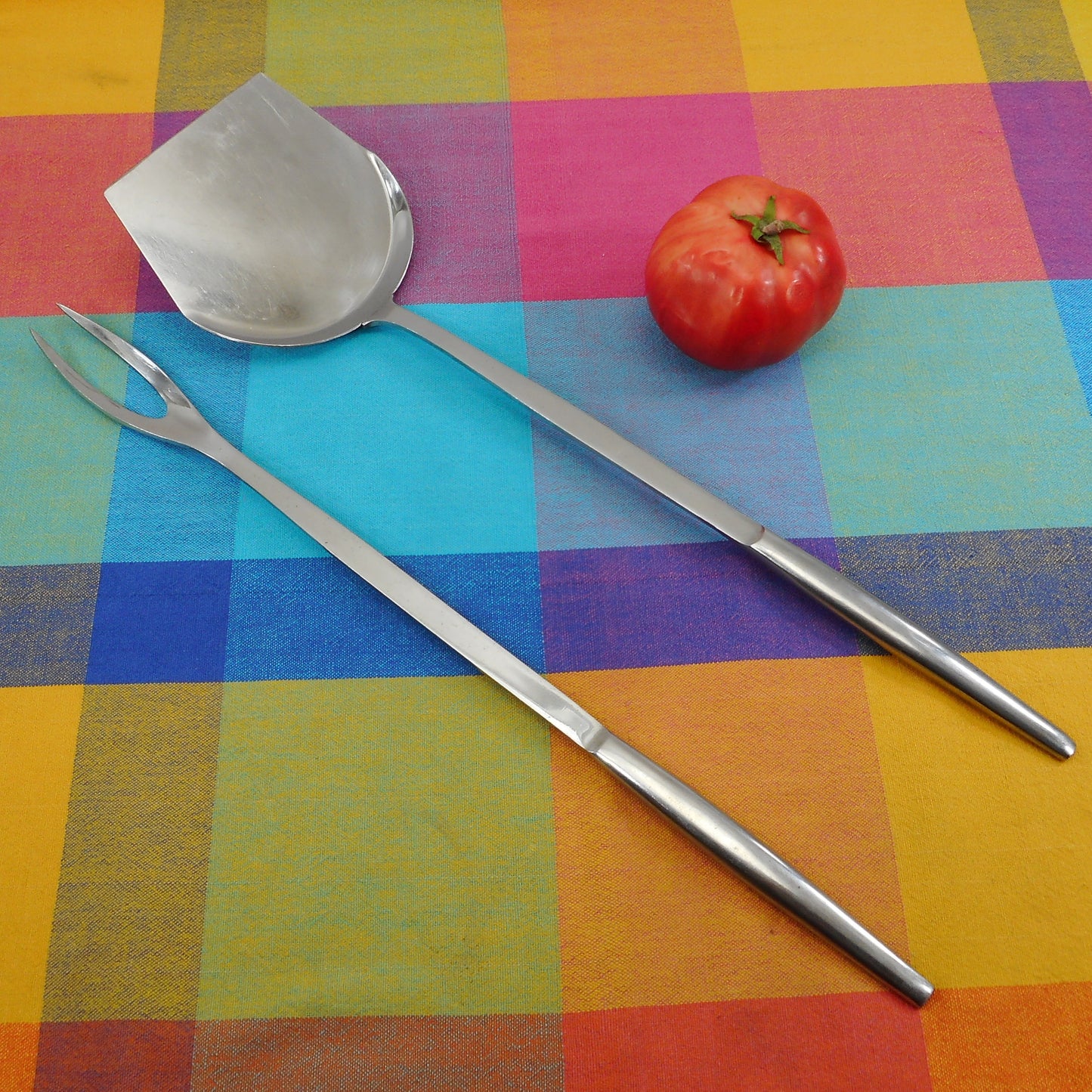 Kalmar Italy Modernist Long Stainless Spatula & Meat Fork - BBQ Grill 