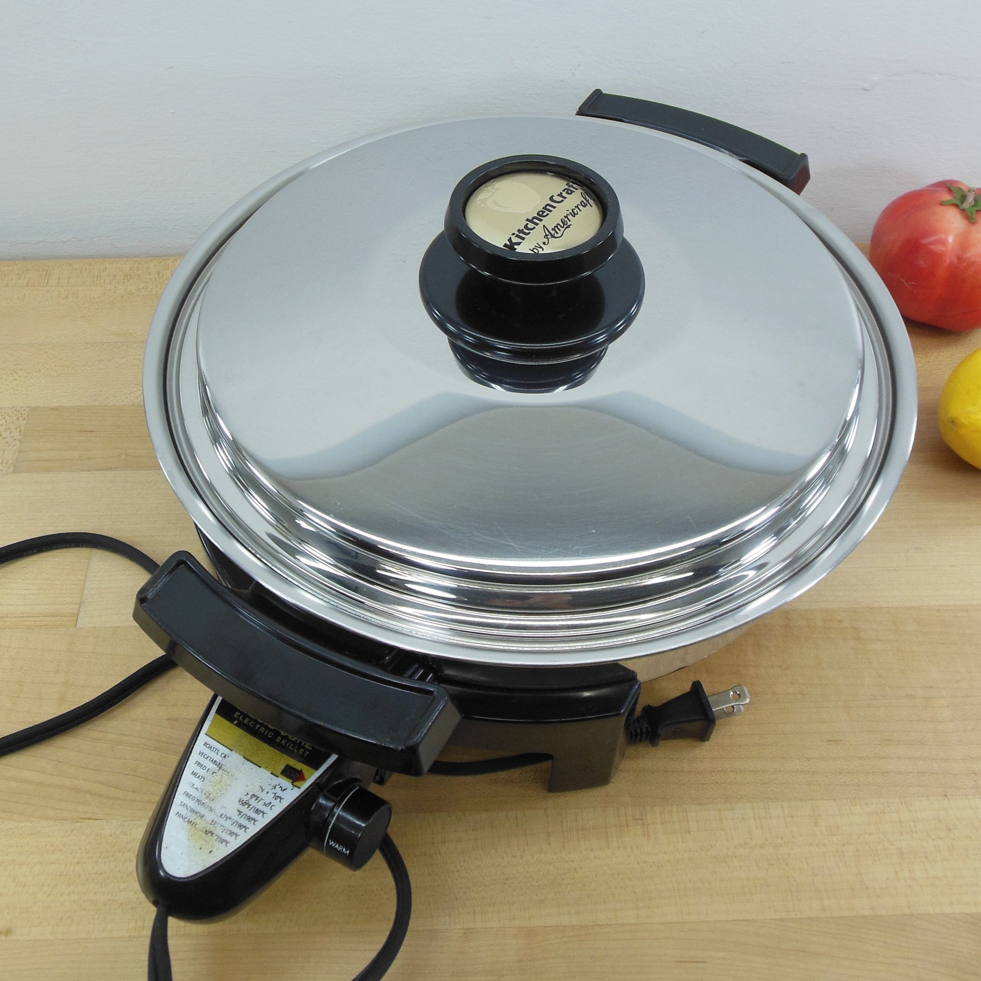 Kitchen Craft by Americraft USA Liquid Core 11" Stainless Electric Skillet Vintage 2008