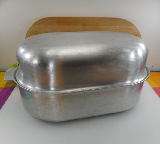 Kitchen Craft USA Large Aluminum Oval Roaster Pan, Trivet & Dome Lid - Vintage Cookware