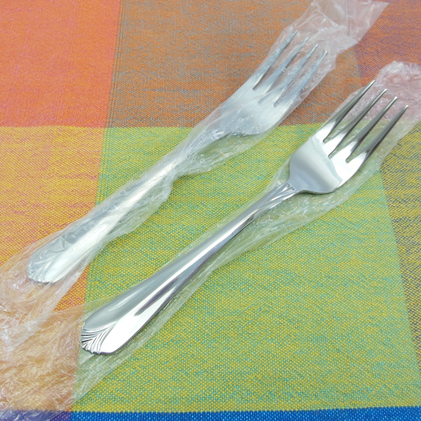 Cambridge Silver Krysten Stainless Flatware NOS NIP - 2 Salad Forks