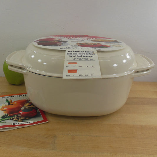 Le Creuset France Rare Marmitout Roaster White Enamel Cast Iron Unused