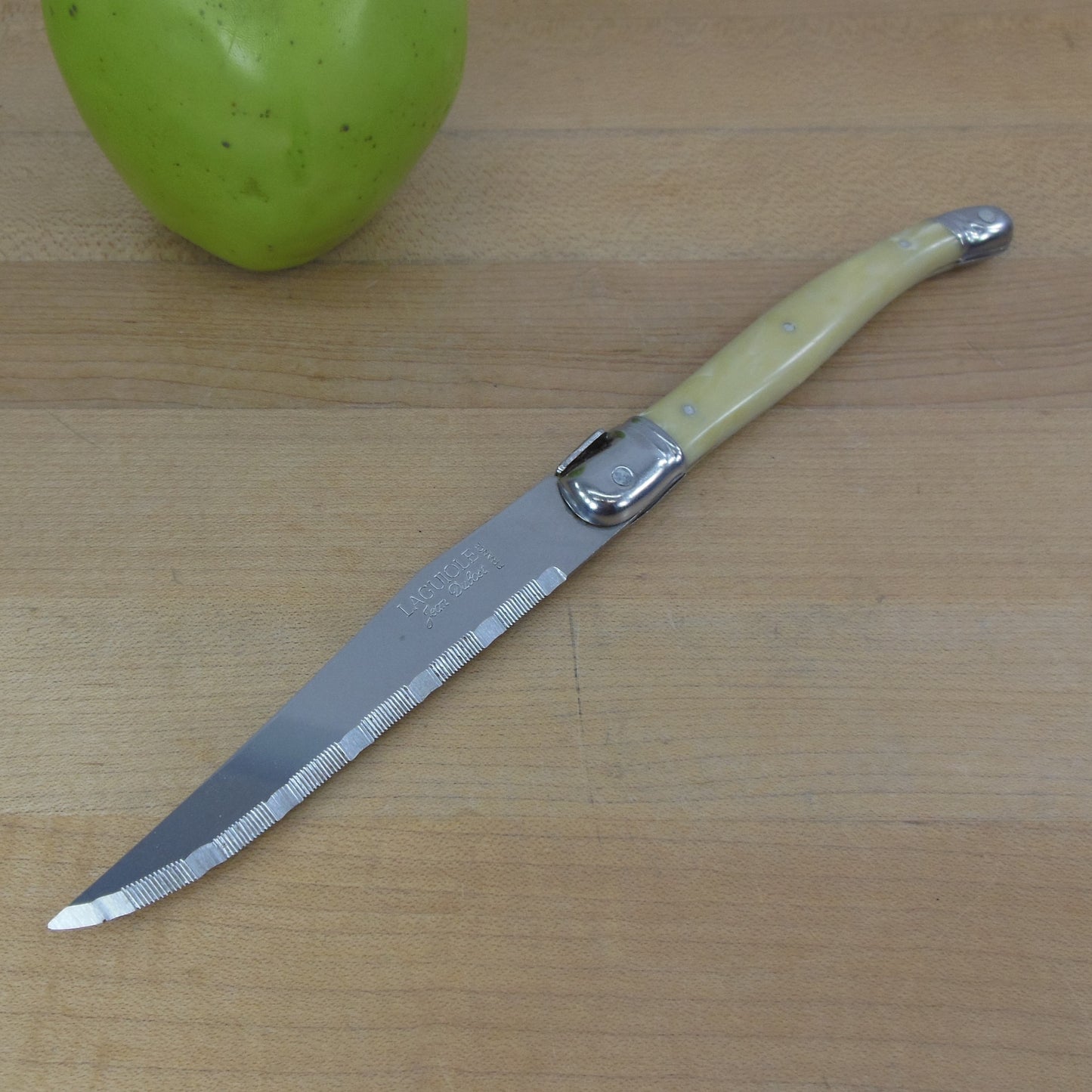 Jean Dubost Laguiole France Stainless Steak Knife White/Ivory Replacement