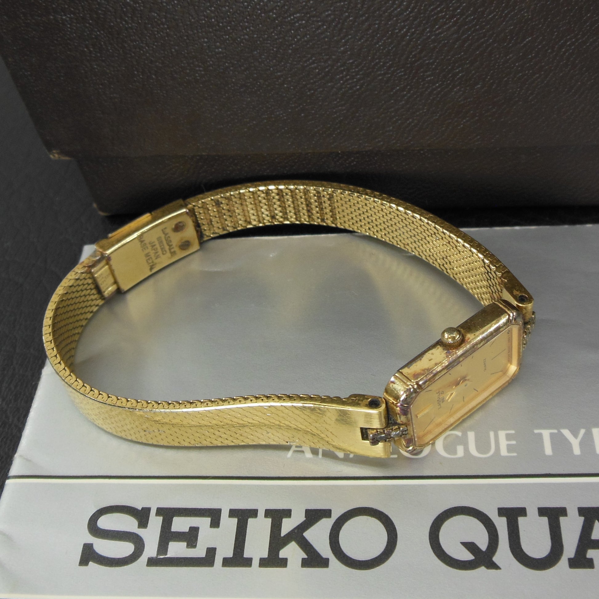 Seiko LaSalle 1980's Women's Gold Filled Diamond Watch Boxed - Parts Repair Band