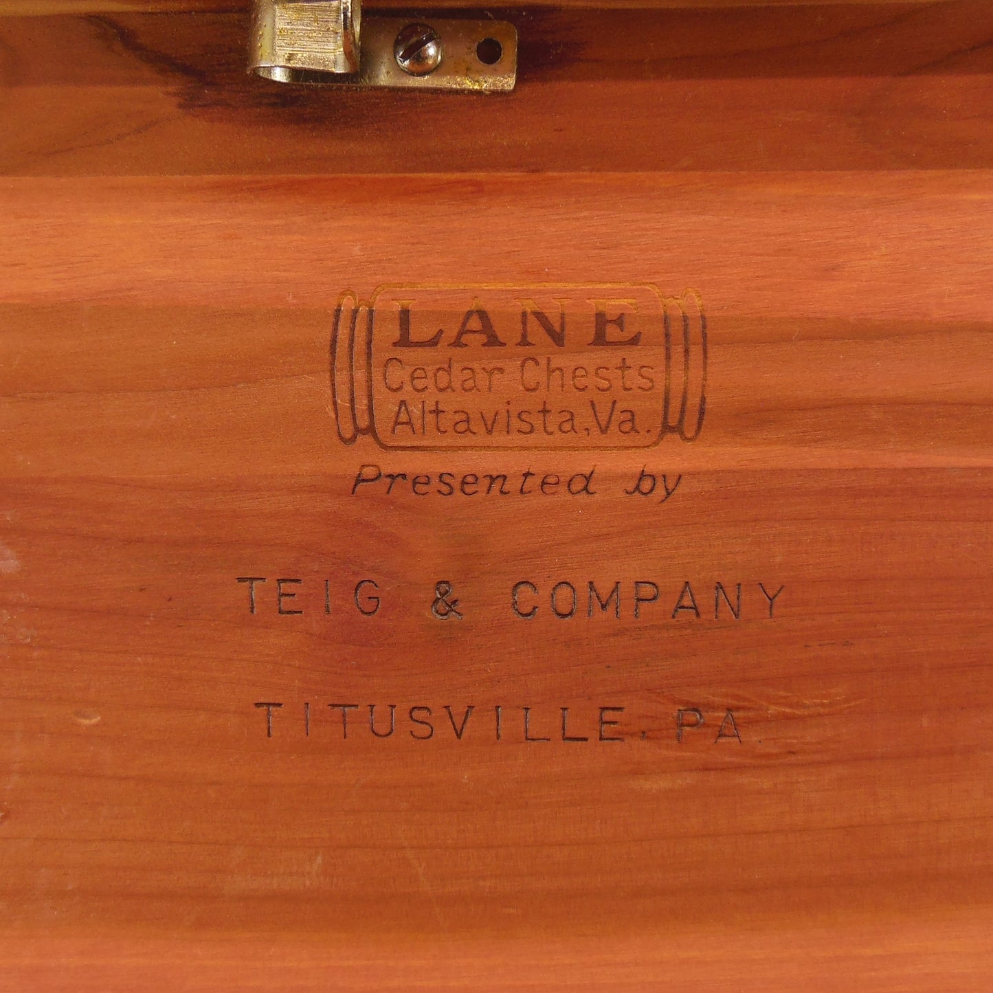 Lane Miniature Cedar Chest Box - Teig & Company Titusville PA Presentation