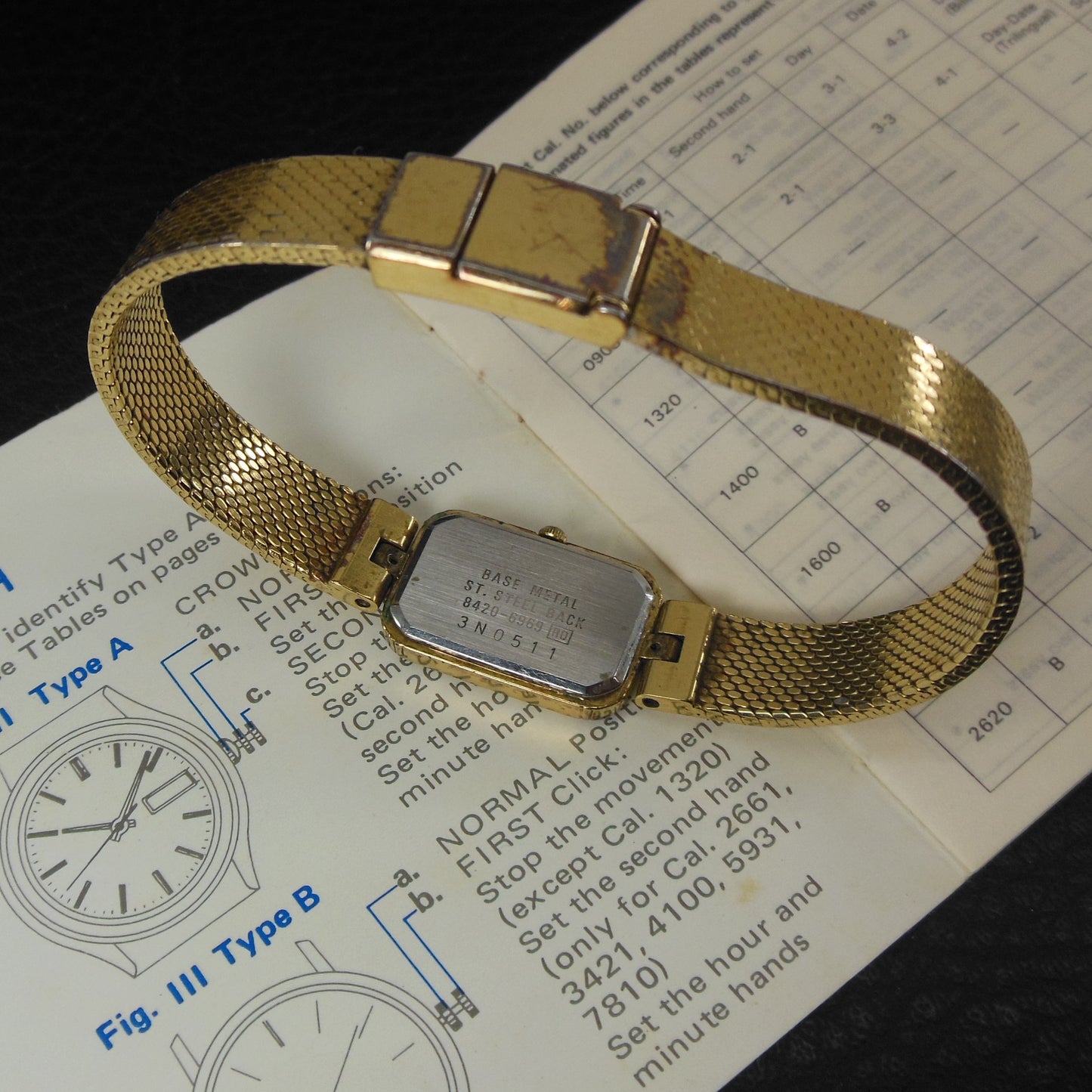 Seiko LaSalle 1980's Women's Gold Filled Diamond Watch Boxed - Parts Repair Estate Item