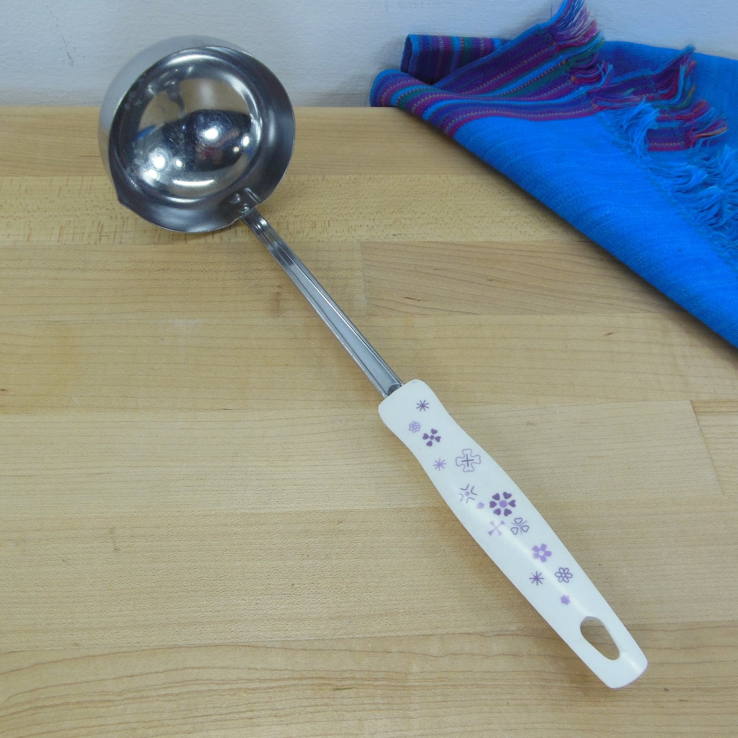 Ekco USA Stainless Ladle Melamine Purple Flower Power Starburst Hearts