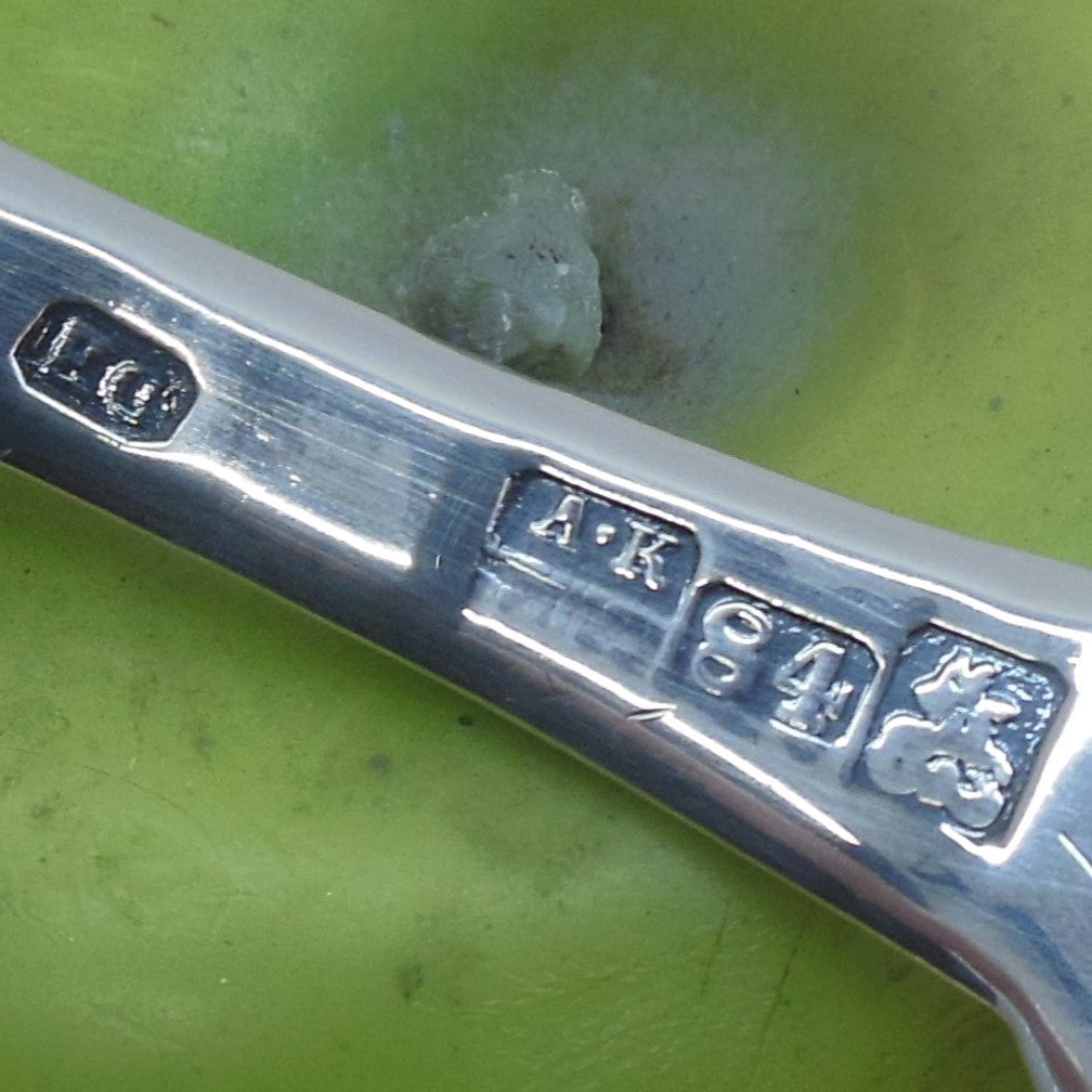 EC Russian 84 875 Silver Large Punch/Soup Ladle Wood Handle Mono G hallmarks