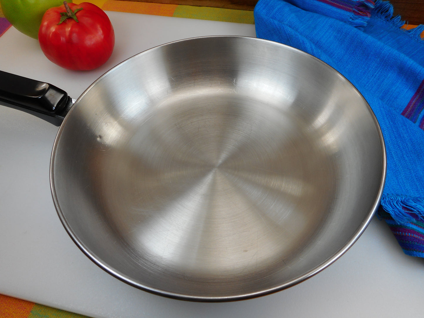 Lagostina Italy Thermoplan Fry Saute Pan Skillet - Stainless 10" Disc Bottom Clean Used