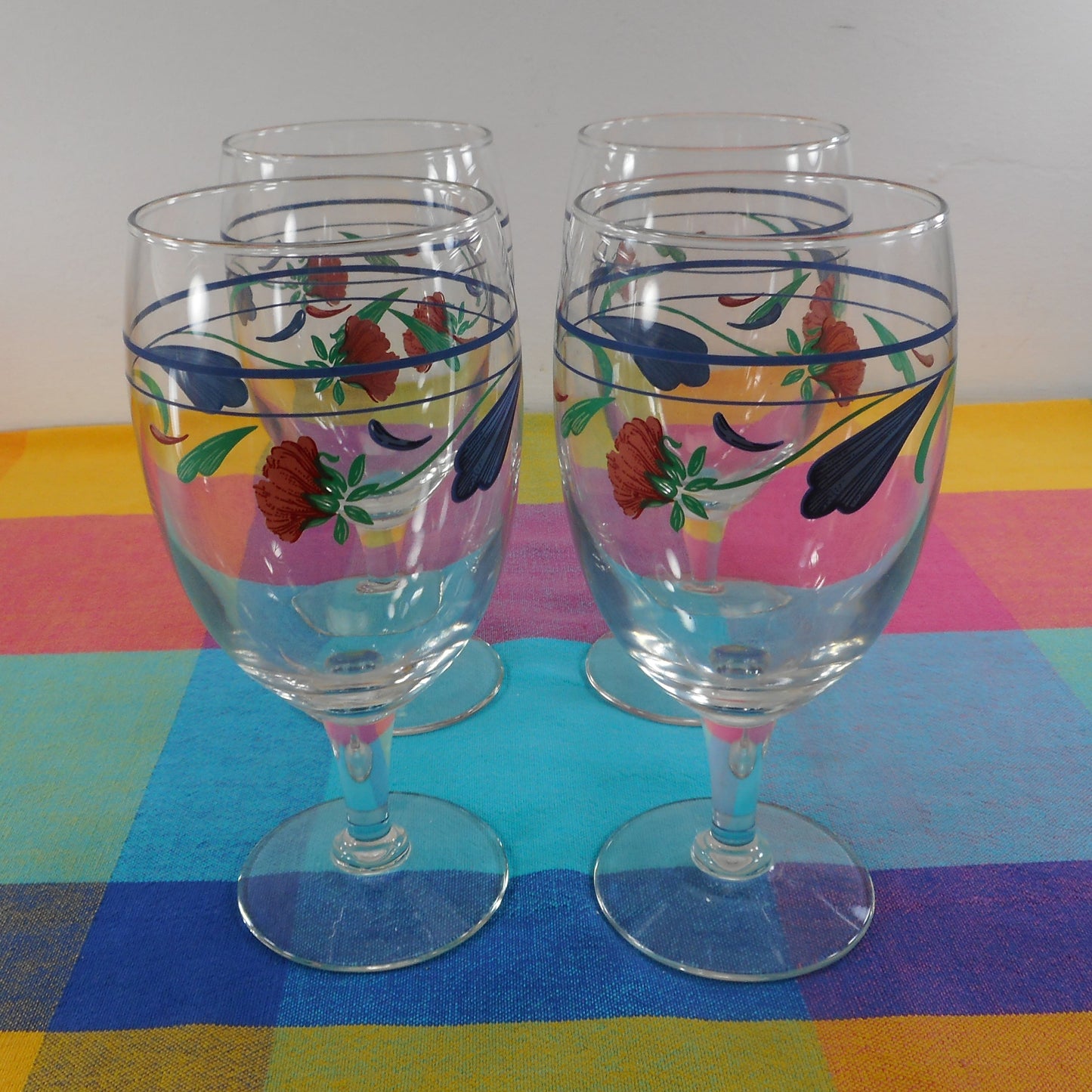Lenox Poppies On Blue 16 Oz Iced Tea Goblet Glass