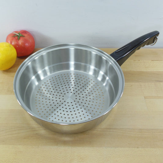 Kitchen Craft Stainless Perforated Steamer Insert Long Handle NOS