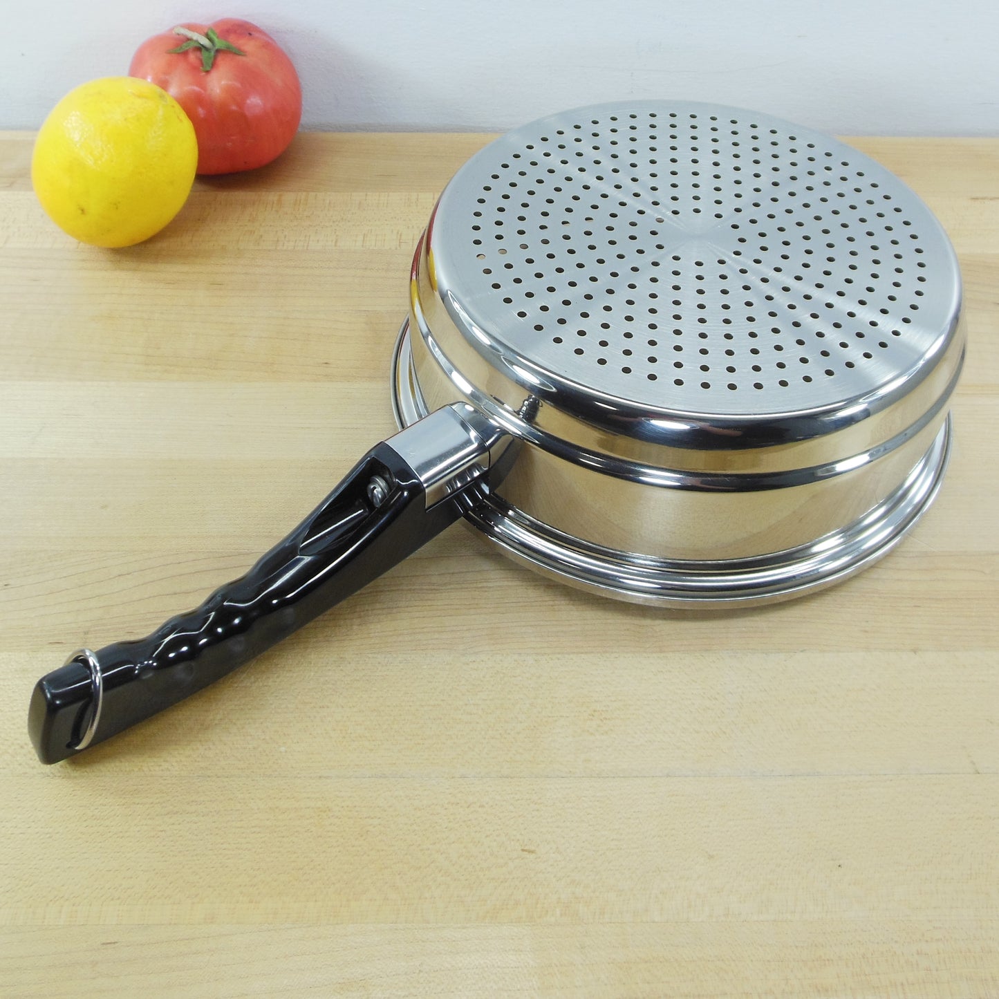 Kitchen Craft Stainless Perforated Steamer Insert Long Handle NOS Unused