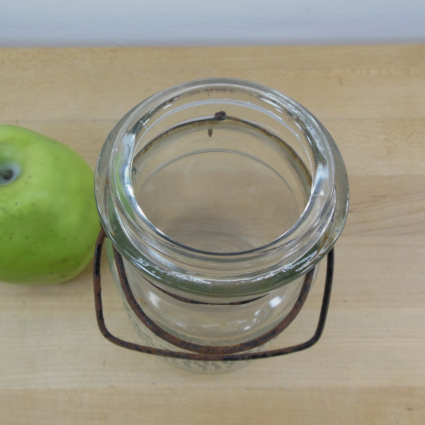 Lightning Putnam Trademark Patent Pint Clear Glass Fruit Canning Jar wide mouth