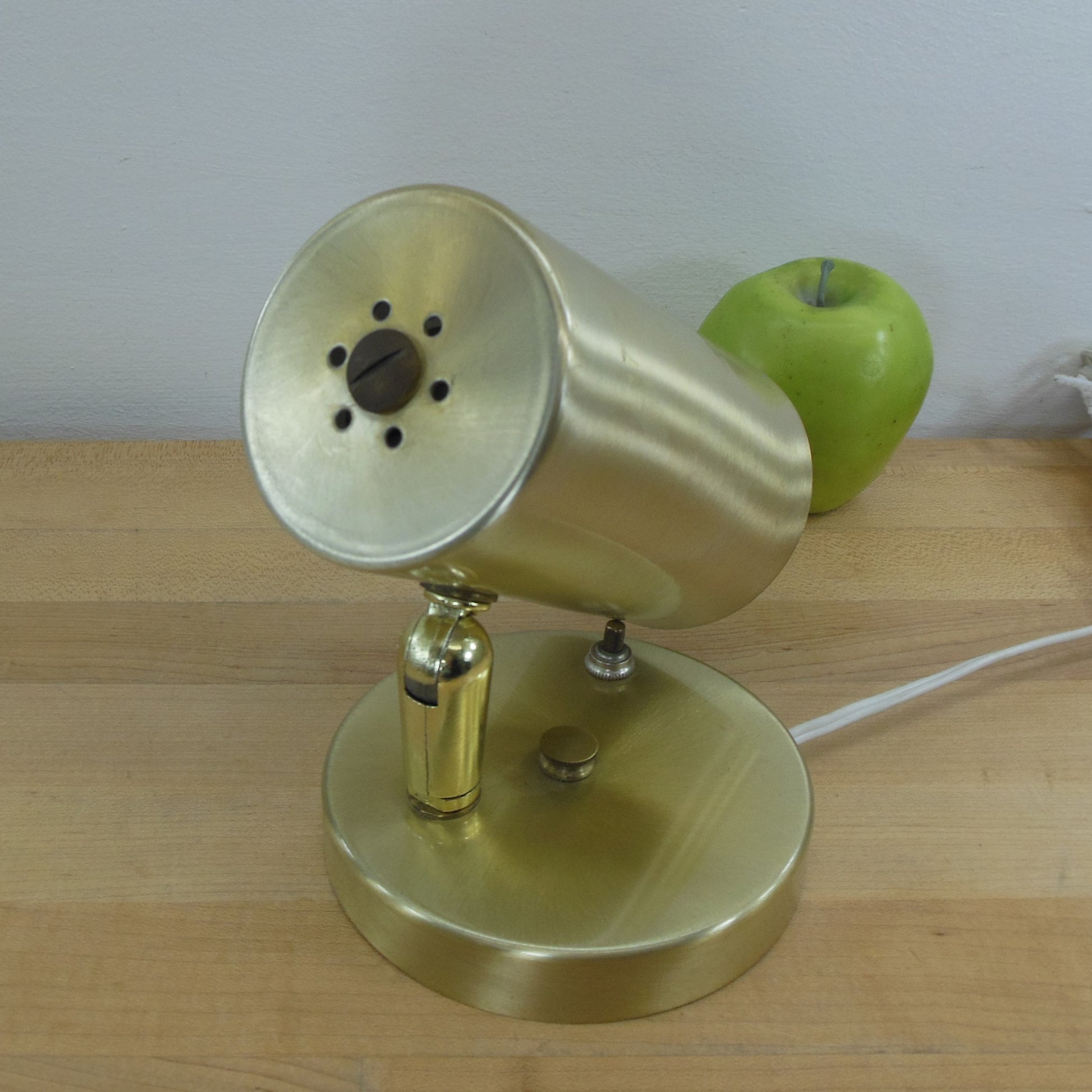 Gold Anodized Aluminum Wall Sconce Light MCM Cylinder Shade Vintage