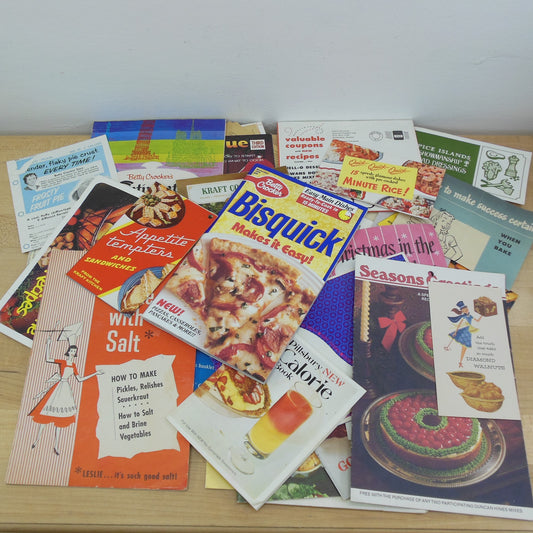 40+ Lot Vintage Food Recipe Products Advertising Booklets Betty Crocker Squirt BBQ