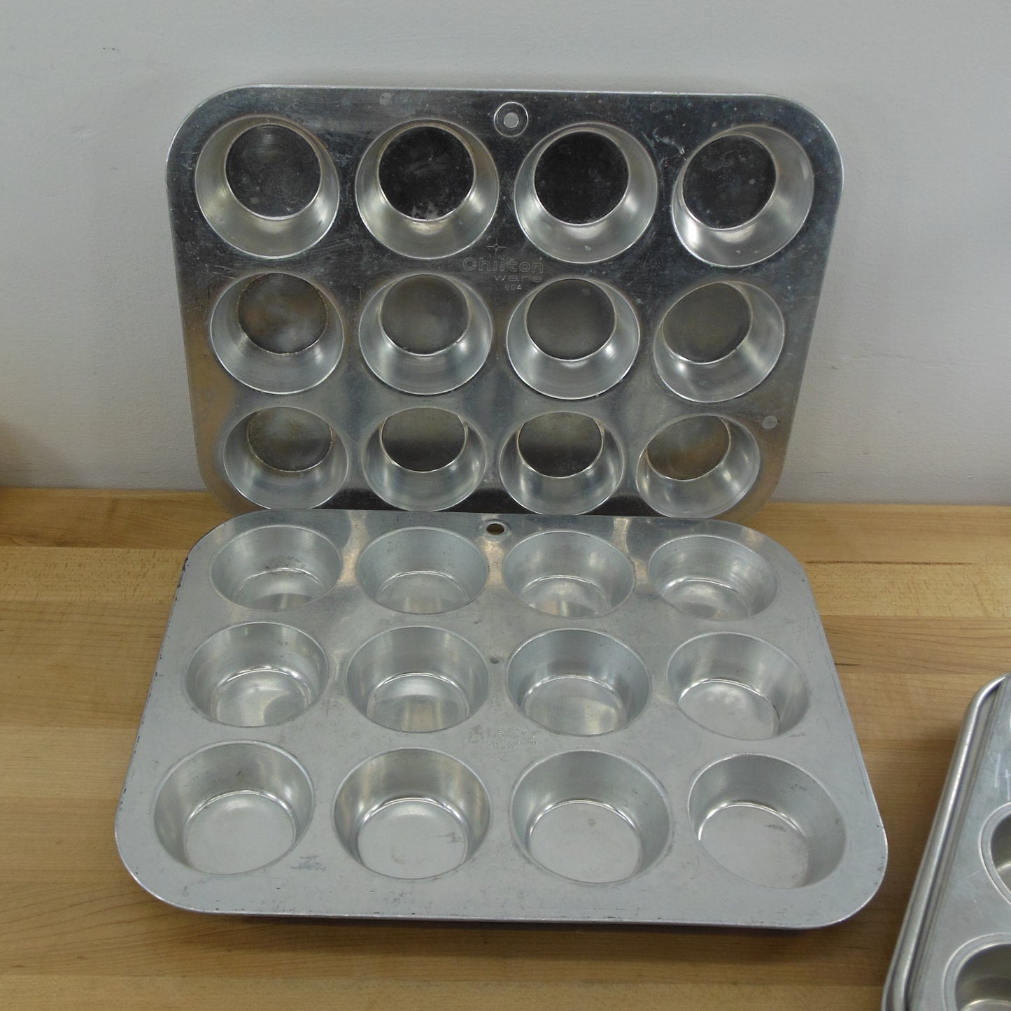 Wear Ever Chilton Mirro 5 Lot Aluminum Muffin Cupcake Pans used