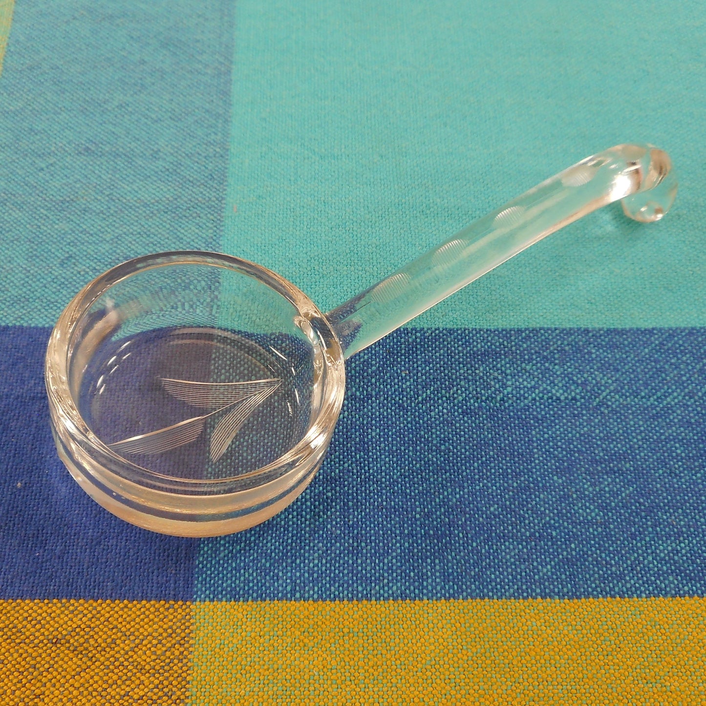 Elegant Cut Glass Mayonnaise Condiment Spoon Ladle