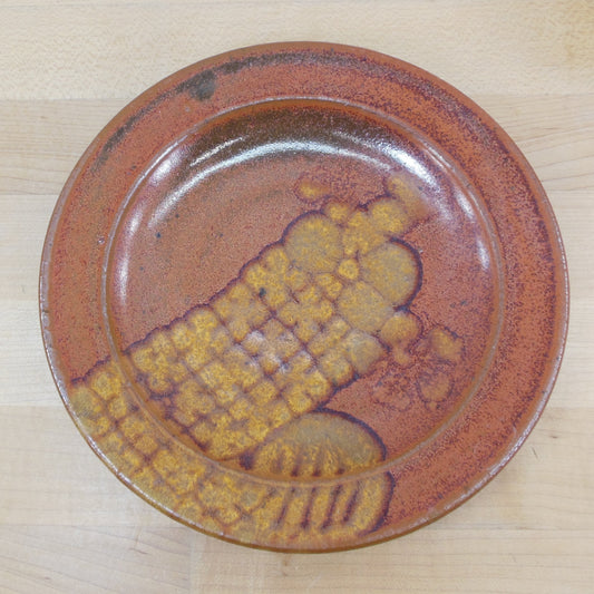 Michael Cohen Stoneware Pottery Small Plate Brown Yellow Rust Color