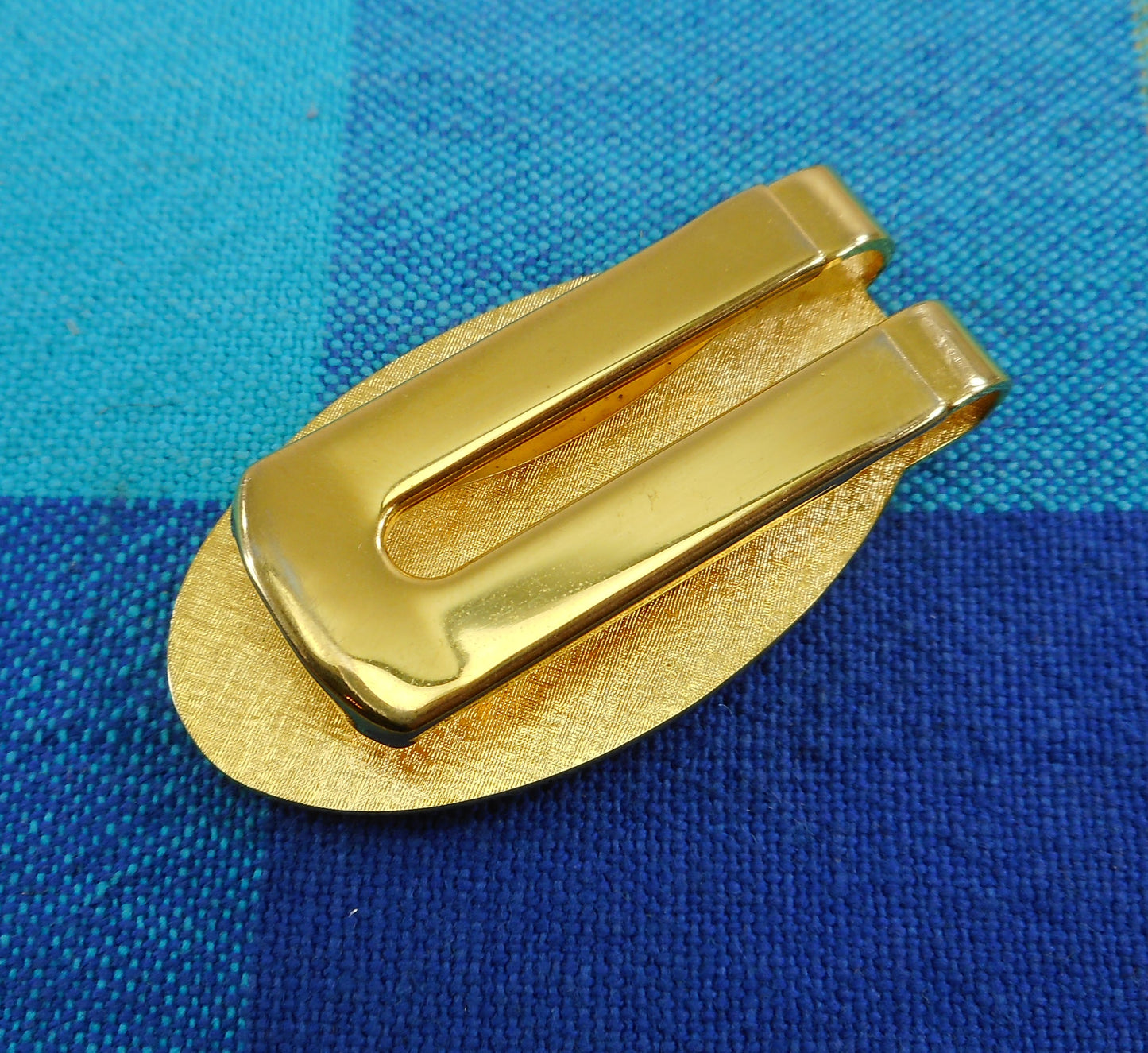 Money Clip Unbranded Vintage Gold Filled Ebony Oval Inlay Unsigned
