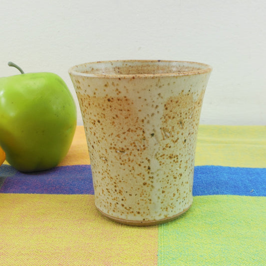 Celette Brown Stoneware Pottery Tea Cup - Letters Name MIMI