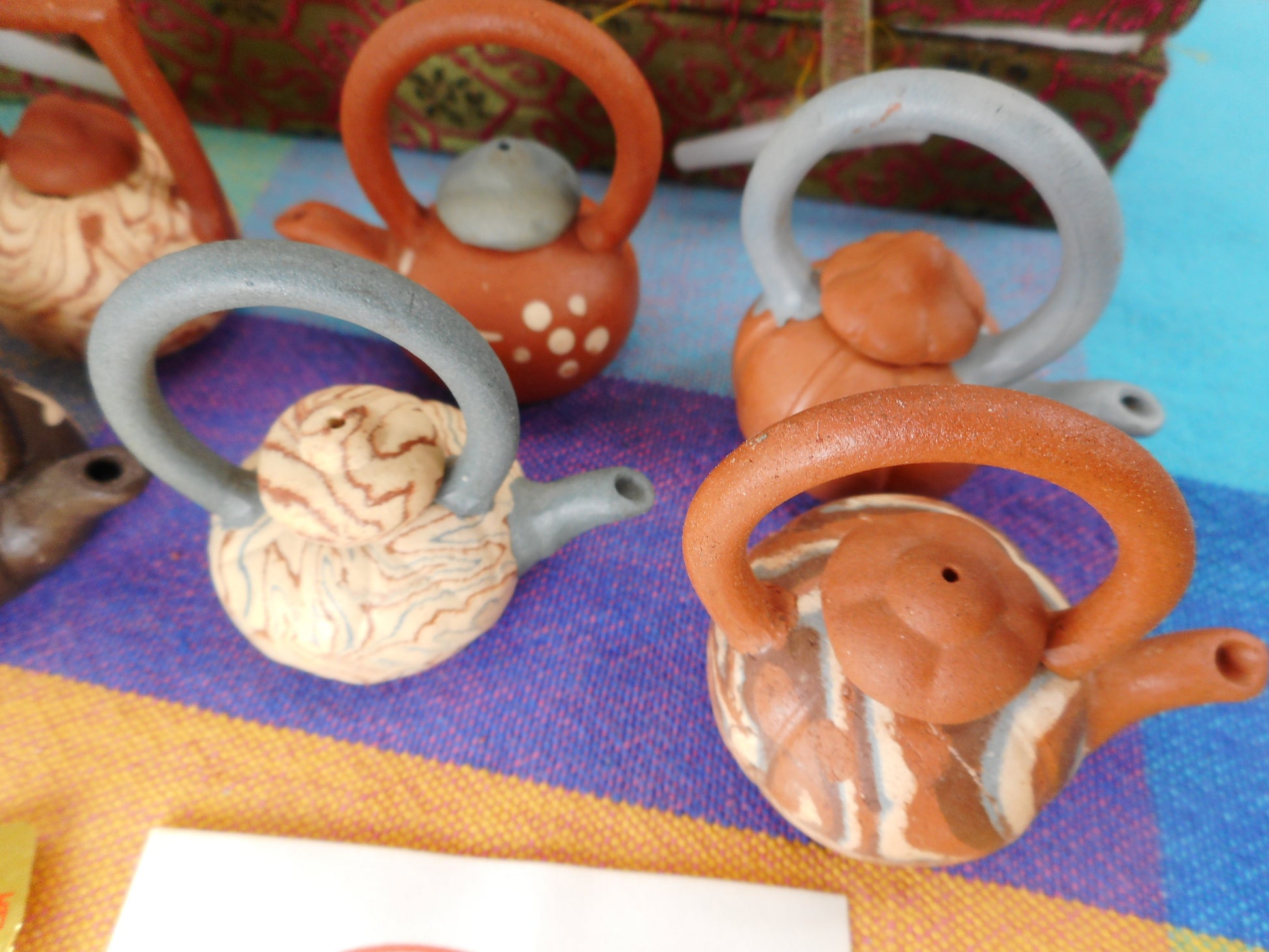 Chinese 8 Boxed Set Miniature 2" Clay Teapots Small
