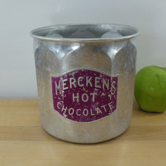 Merckens Hot Chocolate Aluminum Can Canister Soda Fountain Commercial