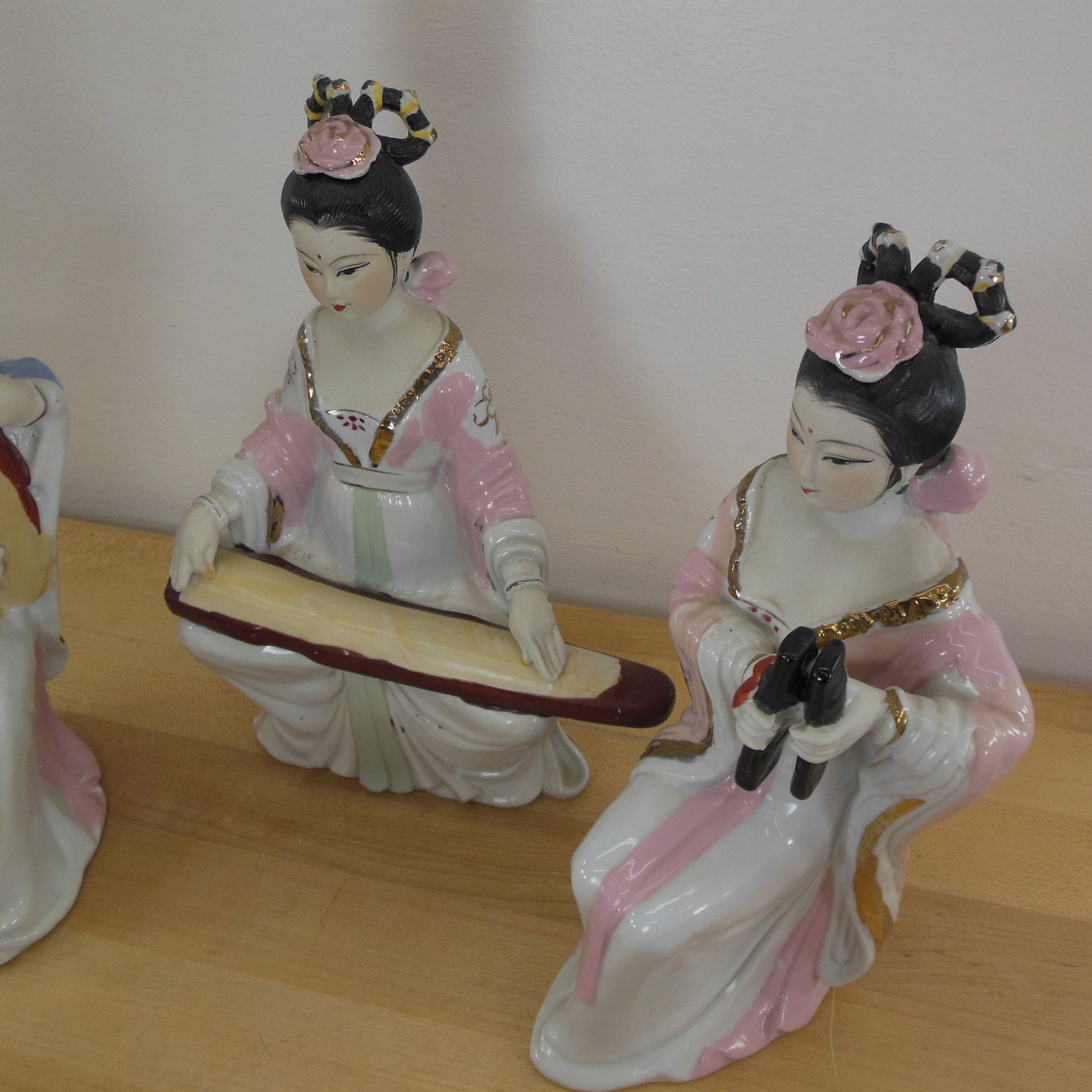 Chinese Figural Porcelain Lady Musicians 3 Set Post 1940