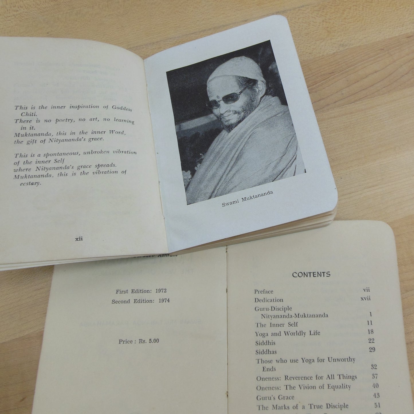 Swami Muktananda Mukteshwari I II Books 1973 1974 used
