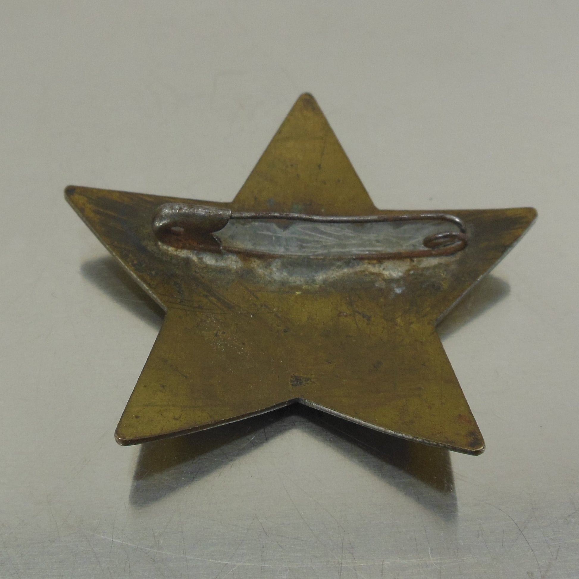 Military Club Committeeman Duty N.C.O. Brass Star Badge Pin Used