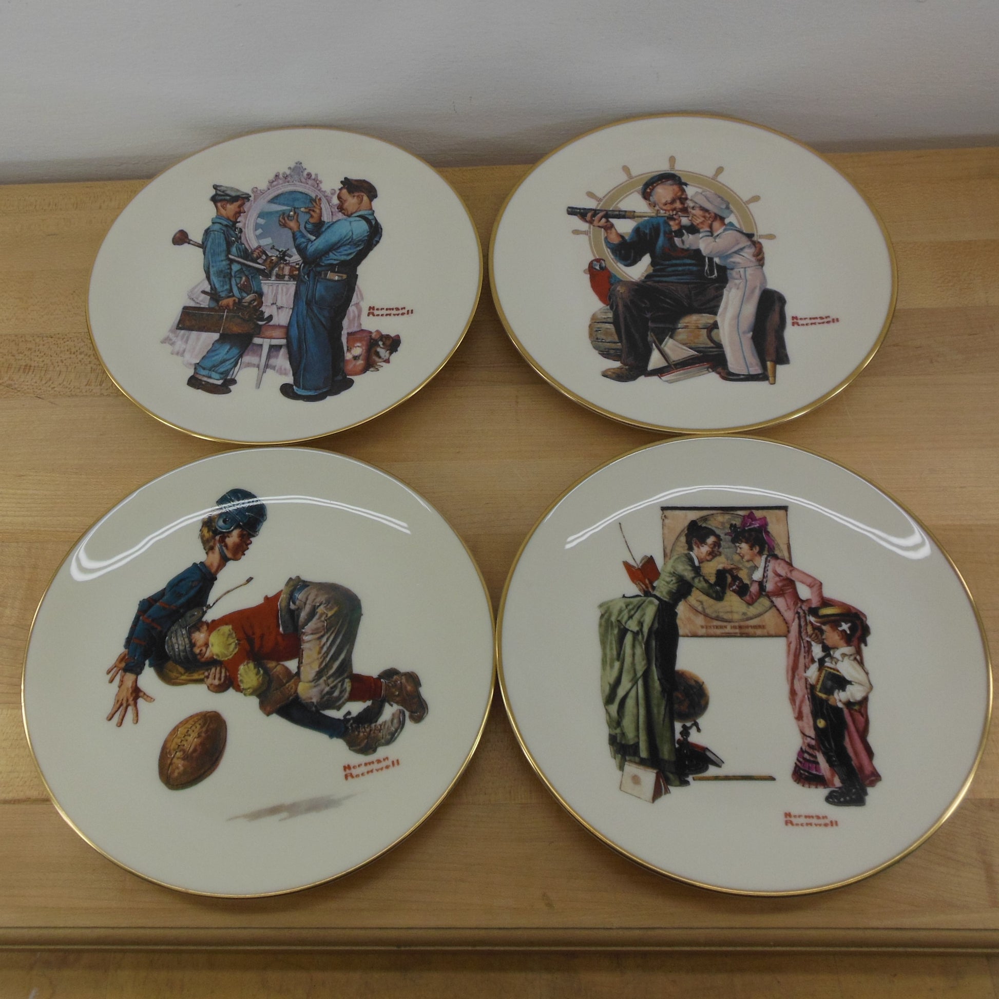 Danbury Mint Norman Rockwell Gorham Plate 10 Lot Men Women