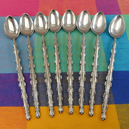 Oneida Northland Japan OHS 80 Ice Tea Spoons - Set of 8 Stainless Steel Vintage