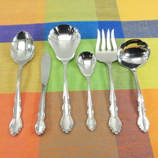 Oneida Heirloom Cube Dover Stainless Hostess Serving Set 6 Piece