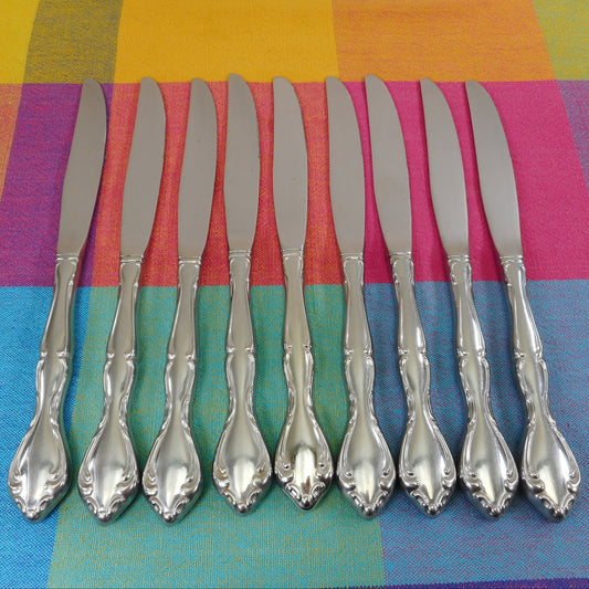 Oneida Cantata Stainless Flatware - 9 Dinner Knives 9"