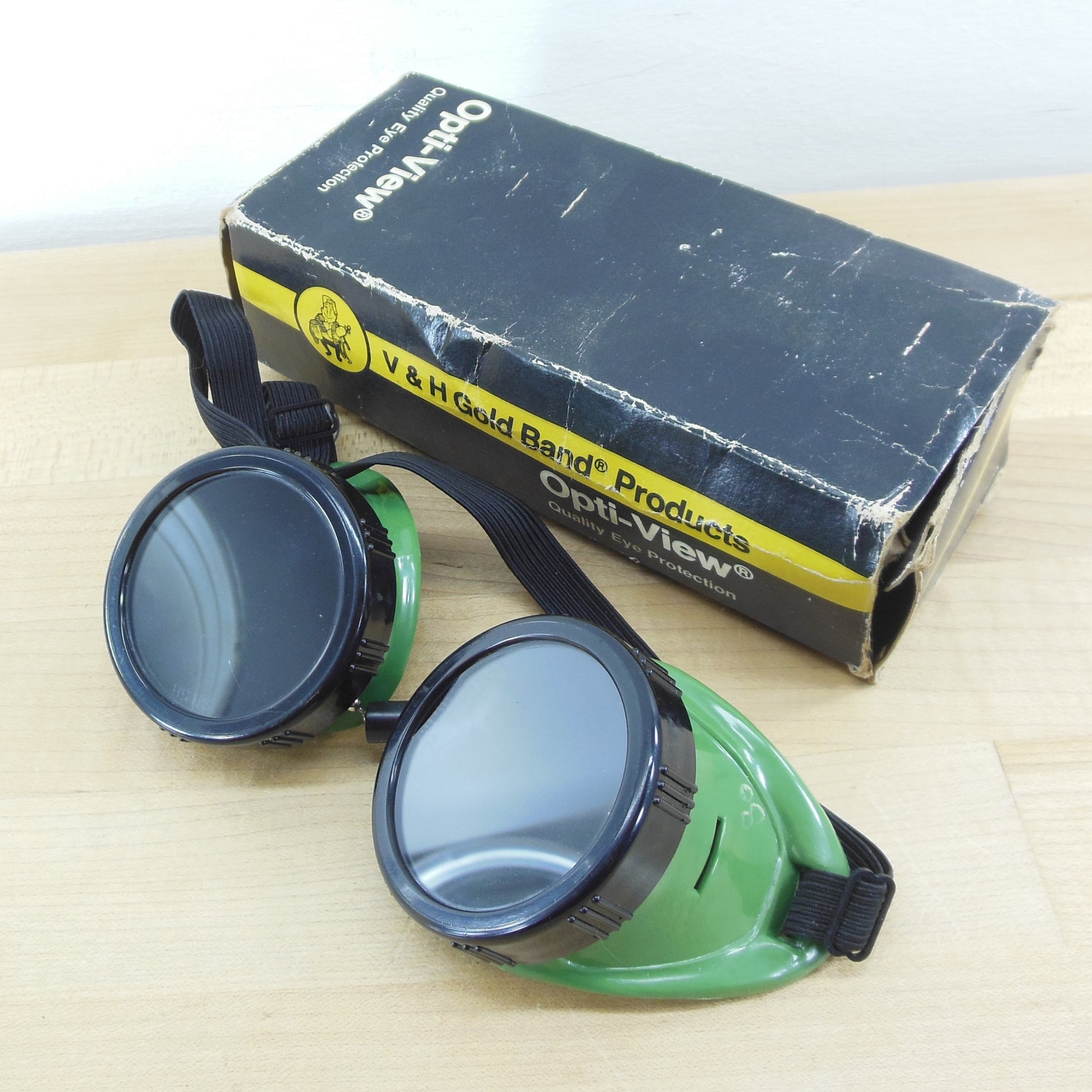 old welding goggles V&H Gold Band USA Opti-View Welding Goggles Shade 5H